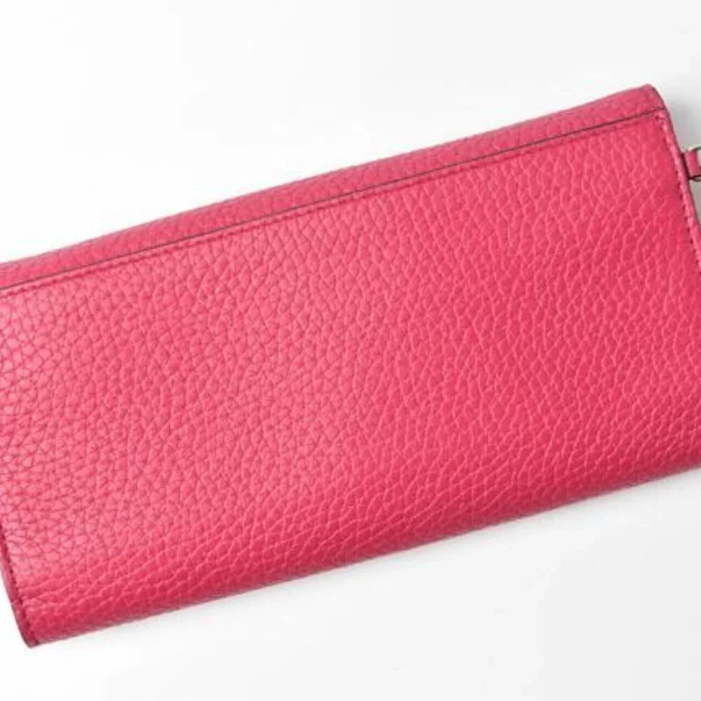 Christian Dior Wallet Long Wallet Diorissimo Bicolor Rose Pink